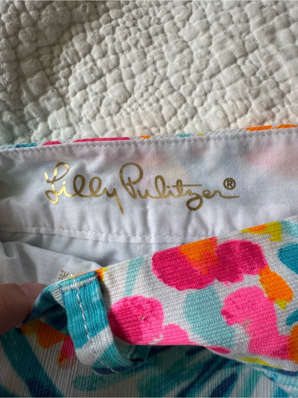 Lilly Pulitzer Vibrant Floral Printed Women’s Jean Shorts - Teal & Pink, Size 0 - Picture 5 of 8